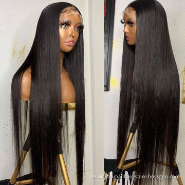 Cheap Yeswigs Raw Brazilian Virgin Natural Human Hair Lace Front Wig For Black Women HD Full Lace Frontal Closure Wig Human Hair